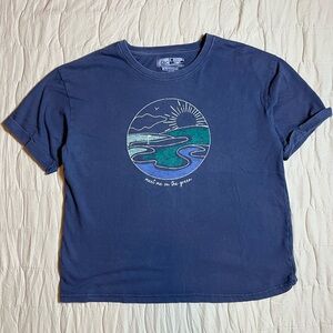 C&C California Blue Short Sleeve T-Shirt Size Medium Cotton Modal Sunwashed Y2K